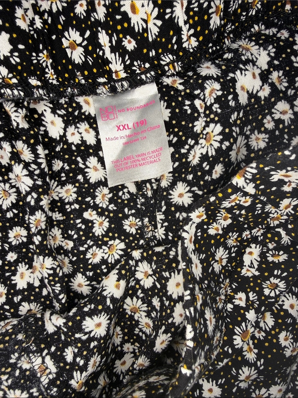 No Boundaries Floral Skirt XXL Black Midi Skirt Front Slit Flowy Plus Size - Picture 2 of 5